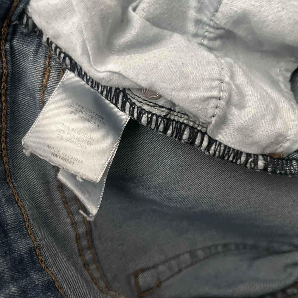 Cafe Denim Womens Skinny Jeans Size 5/6 Distressed Ripped Medium Wash Raw Hem - Picture 4 of 10